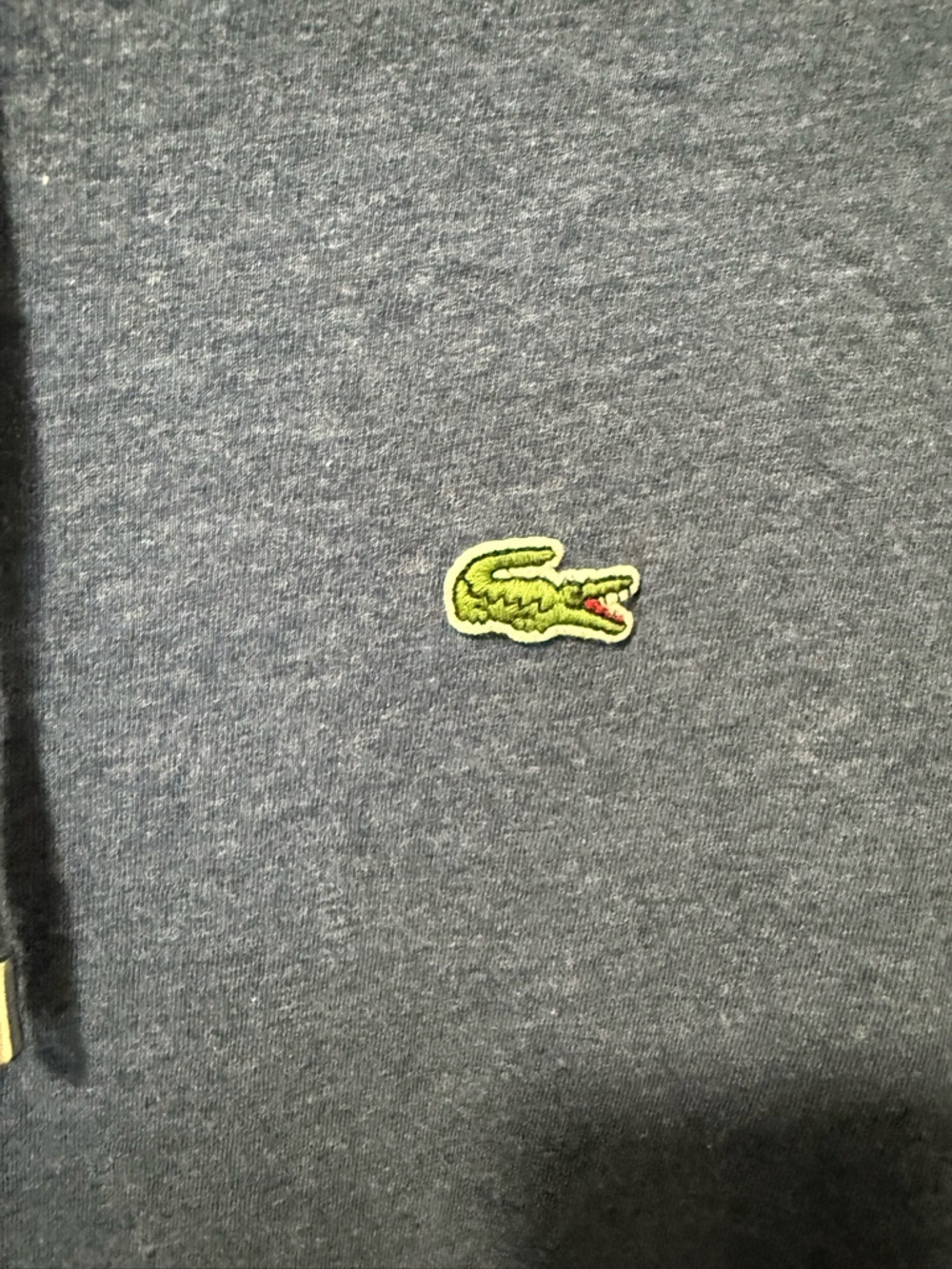 Lacoste Men's Heather Navy Pullover Hoodie with Crocodile Logo - Picture 4 of 8